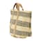 24&#x22; Modern Boho Woven Jute Bag with Waterproof Liner and Contemporary Pattern